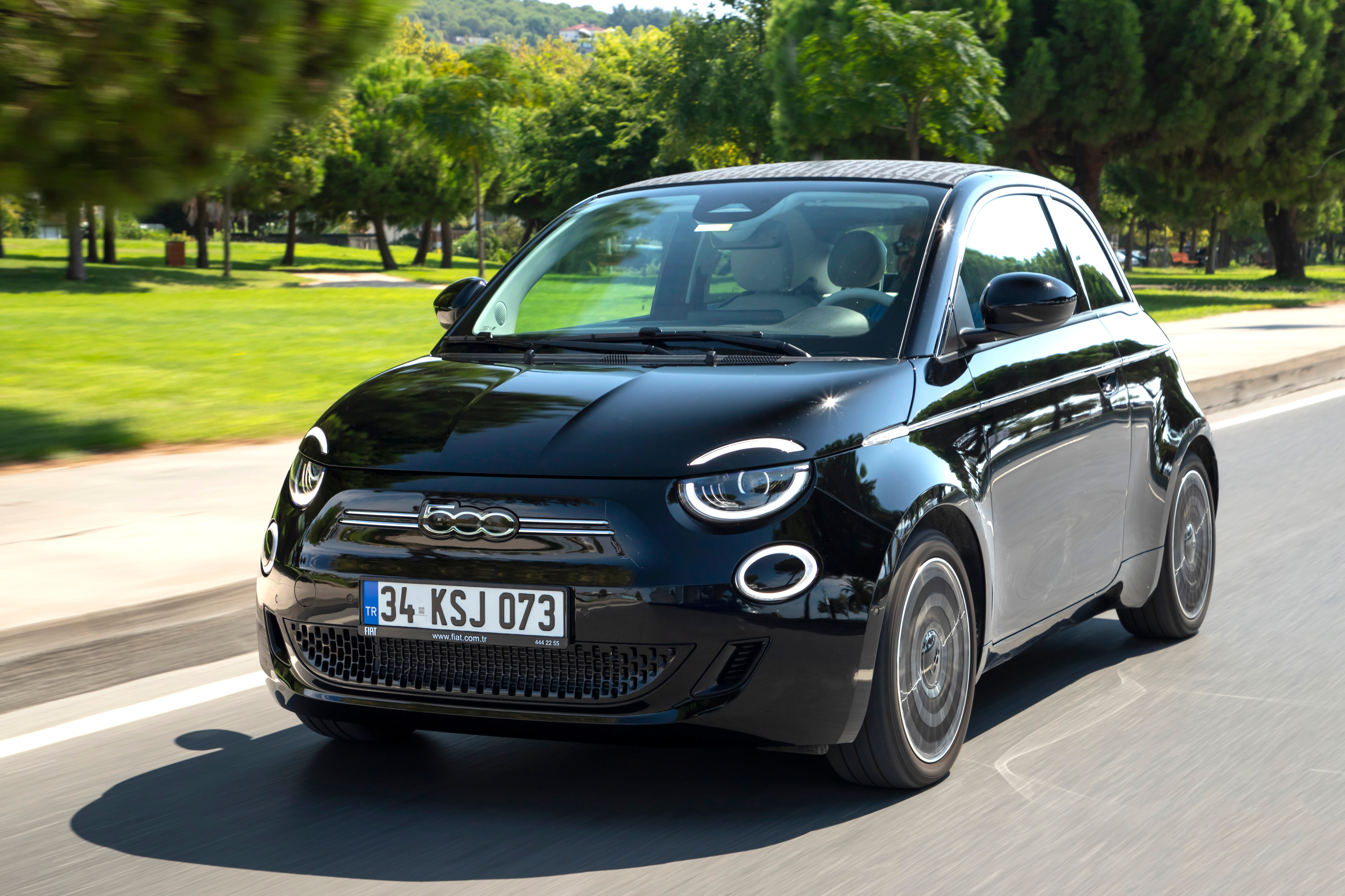 The electric Fiat 500 Cabriolet at Haus Fliederbusch
